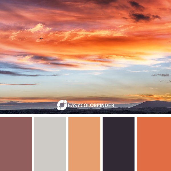 Color Palette 1281 | A plane landing in the middle of an amazing sunset
