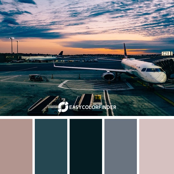 Airport in the evening