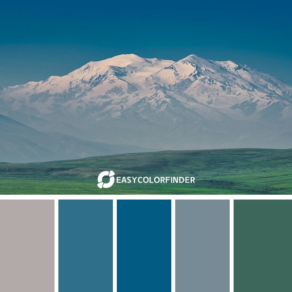 Color Palette 1815 | Back end of Denali Mountain from Denali Tundra wilderness