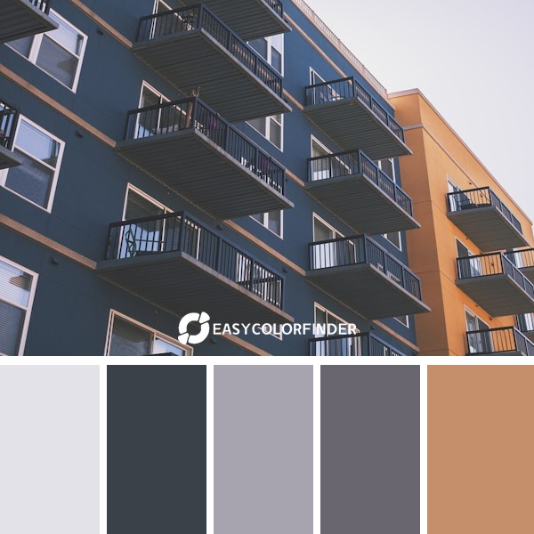 Color Palette 74 | Apartment in Blue & Orange Colors