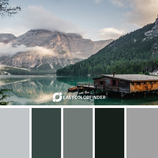 Boathouse on a mountain lake