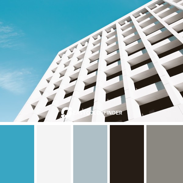 Bright white building facade