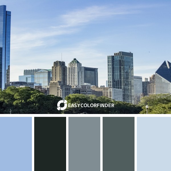 Chicago city as seen from the Bean.