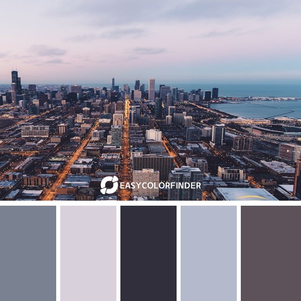 Color Palette 1285 | Evening over Chicago