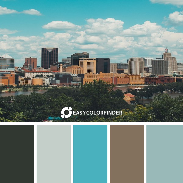 Color Palette 1784 | High-rises on a riverbank