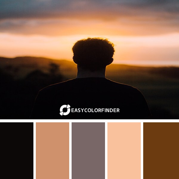 Color Palette 884 | Man watching Muriwai sunset