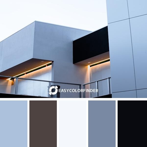 Modern architecture with exterior accent lighting.