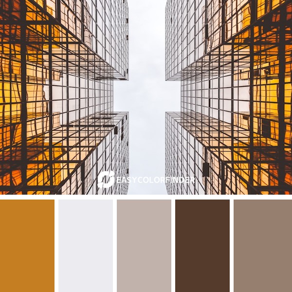 Orange reflective architecture