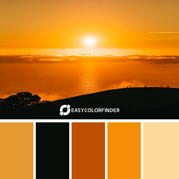 Color Palette 102 | Sunrise Mountain Silhouette Orange