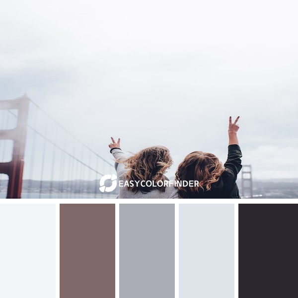Color Palette 1828 | Peace sign by Golden Gate Bridge