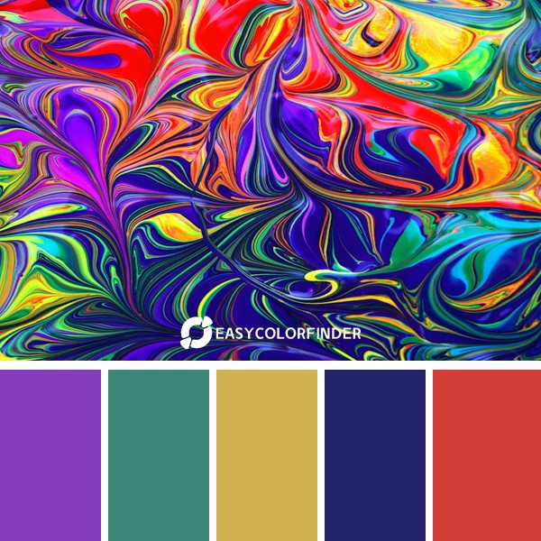 Psychedelic colorful rainbow paint wallpaper background.