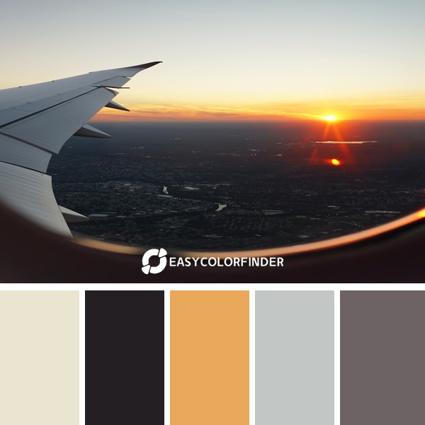 Sunset seen from a plane