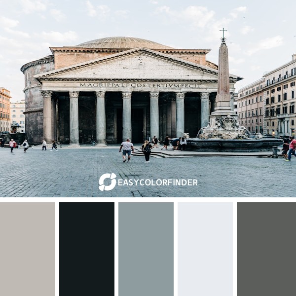 Tourists and locals strolling past an unusually uncrowdPantheon in Rome Italy during the Covid-19 pandemic