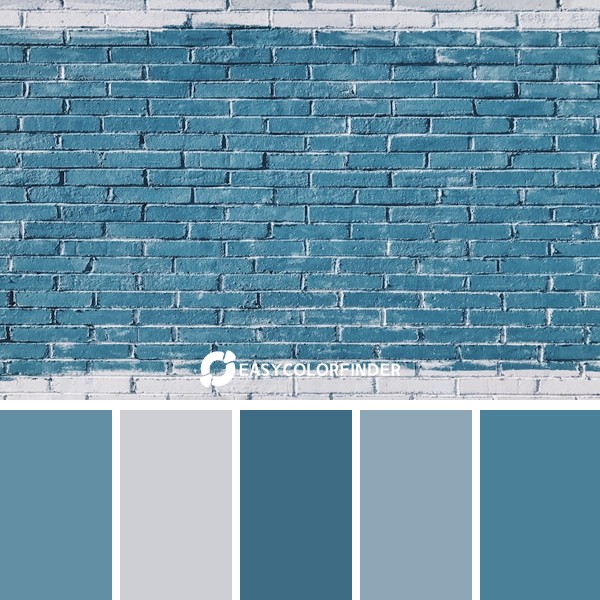 White and blue brick wall