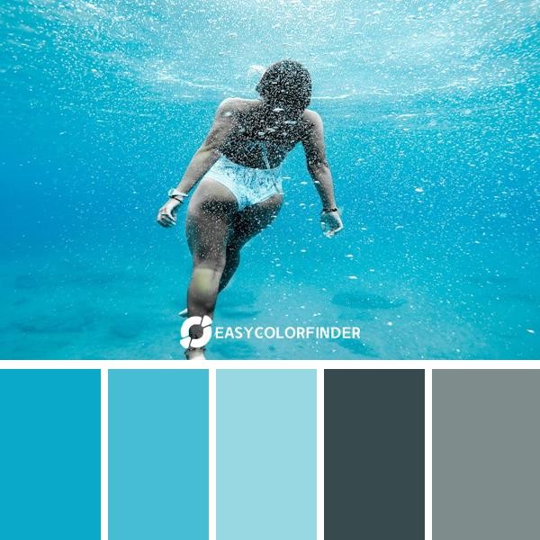 Woman swimming underwater