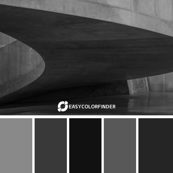 Color Palette 897 | a black and white photo of a curved concrete structure