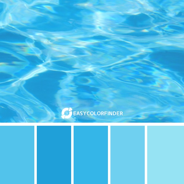 a blue pool with clear blue water