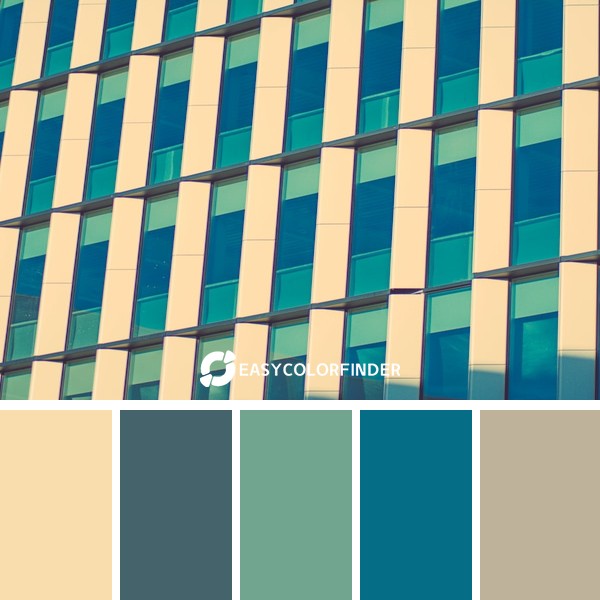 Color Palette 1171 | a tall building with lots of windows next to a clock