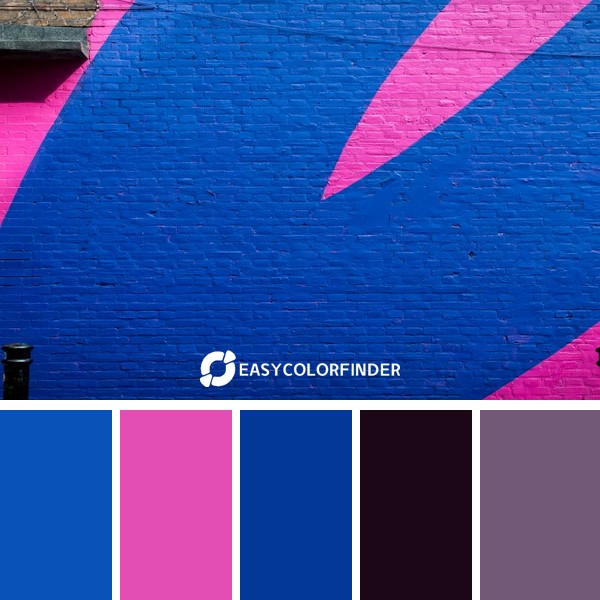 blue and pink commercial store wall
