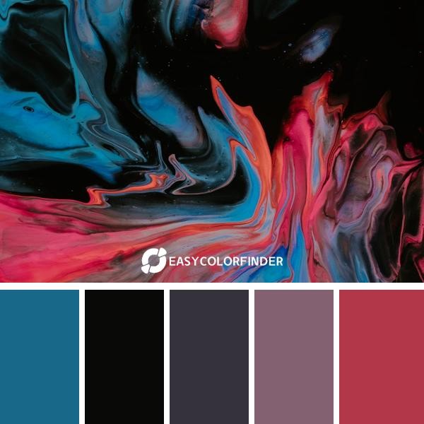 blue black and pink abstract painting