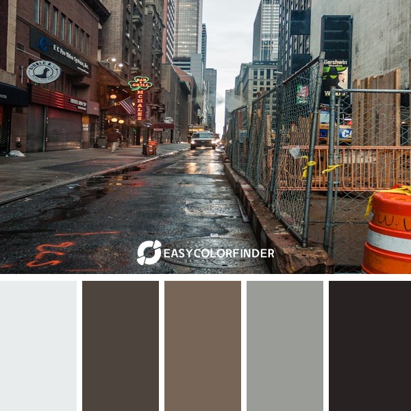 Color Palette 1153 | gray concrete road between buildings during daytime