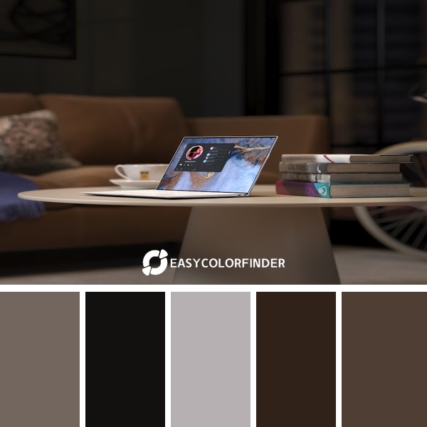 Color Palette 1826 | laptop on brown wooden table