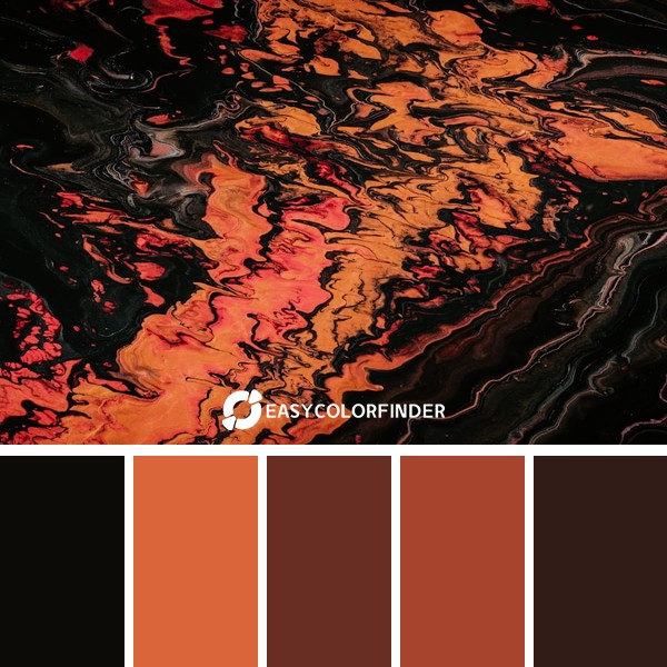 orange and black fluid abstract painting