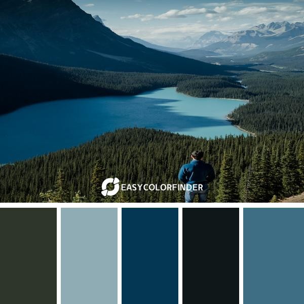 person watching view of lake from mountain