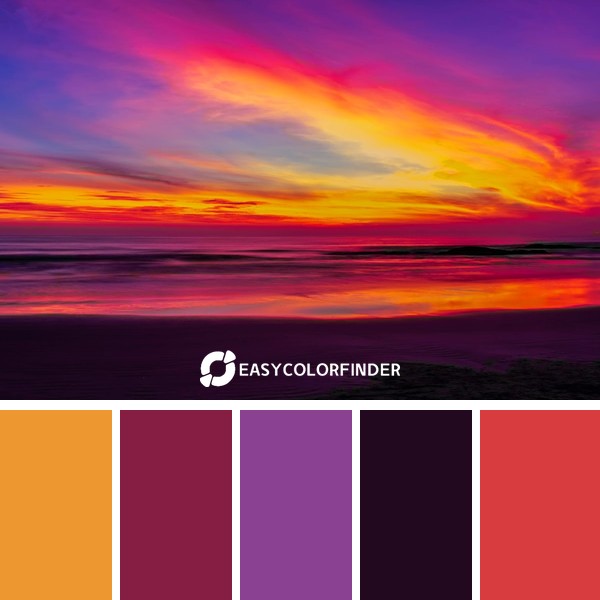 Color Palette 1149 | waves bashing on shore during sunset