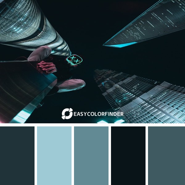 worms eye 360 view photograph of four high-rise buildings